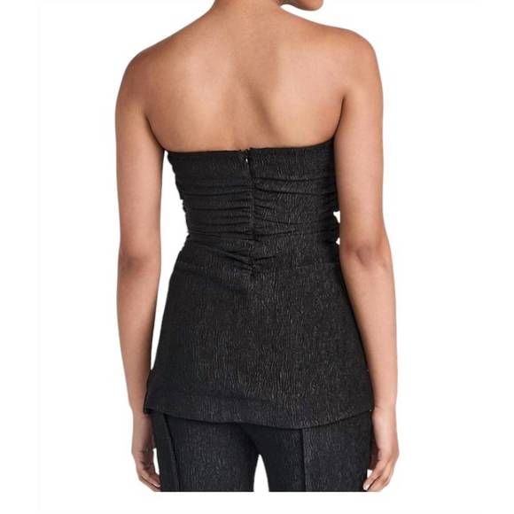 NEW GANNI strapless stretch-crepe top in black - Picture 3 of 4